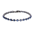 Silver tennis bracelet with deep-blue crystals – LuxeJewelrs