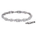 Silver teardrop crystal bracelet with clear stones – LuxeJewelrs