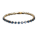 Gold tennis bracelet with deep-blue crystals – LuxeJewelrs
